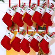 Christmas Stocking Knitted with Embroidered Initials 26