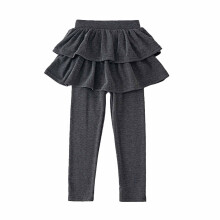 Little Girls Kids Toddler Girls School Uniform Pants Leggings With Skirts Stretch Warm Jegging Dark Gray