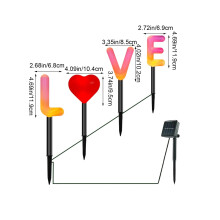 LED Solar Lights, Outdoor Garden Lights, Valentines's Day Classic Shape Solar String Lights, Waterproof Durable Plastic
