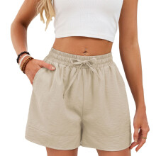 Women's Shorts Cotton High Waist Drawstring 2026