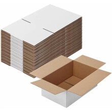 8x5x3 Shipping Boxes Set of 40, White Corrugated Cardboard Box for Mailing Packing Gifts Small Business