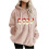 Χριστουγεννιάτικη γυναικεία μπλούζα Sherpa Fleece με κουκούλα και μεγάλο πουλόβερ με 1