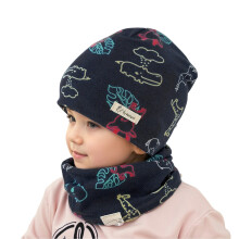 AWZXDE Double Layer Kids Hat And Neck Warmer Set Winter Hat Windproof Thermal Ear Warmer For Boys And Girls Cotton Navy