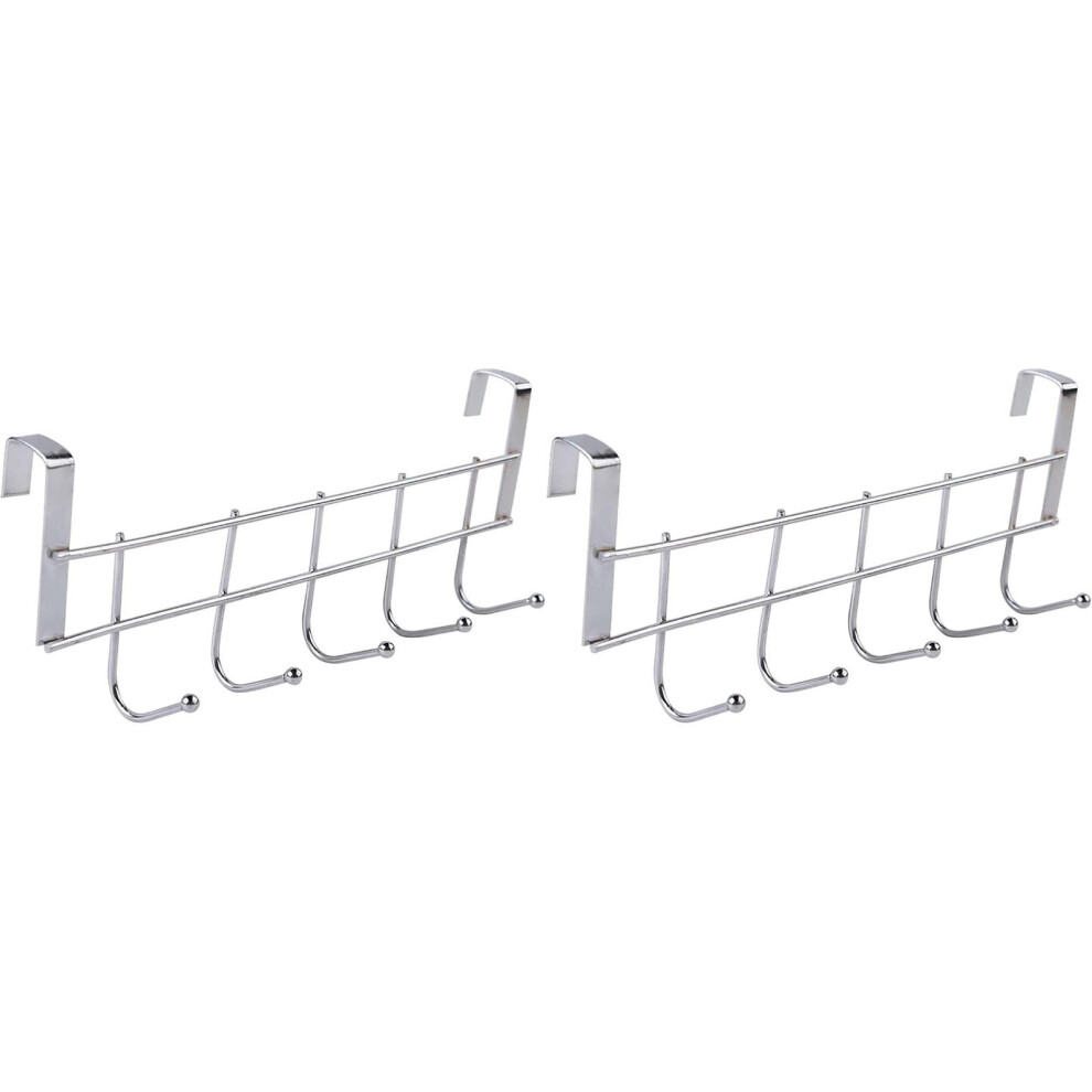 Over-Door Hook Rack Metal 5-Hook Towel Robe Coat Hanger 902370138751