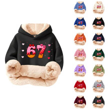Sweat à capuche multicolore imprimé glace pour garçons, sweat-shirt d'hiver confortable avec motif graphique pour enfants