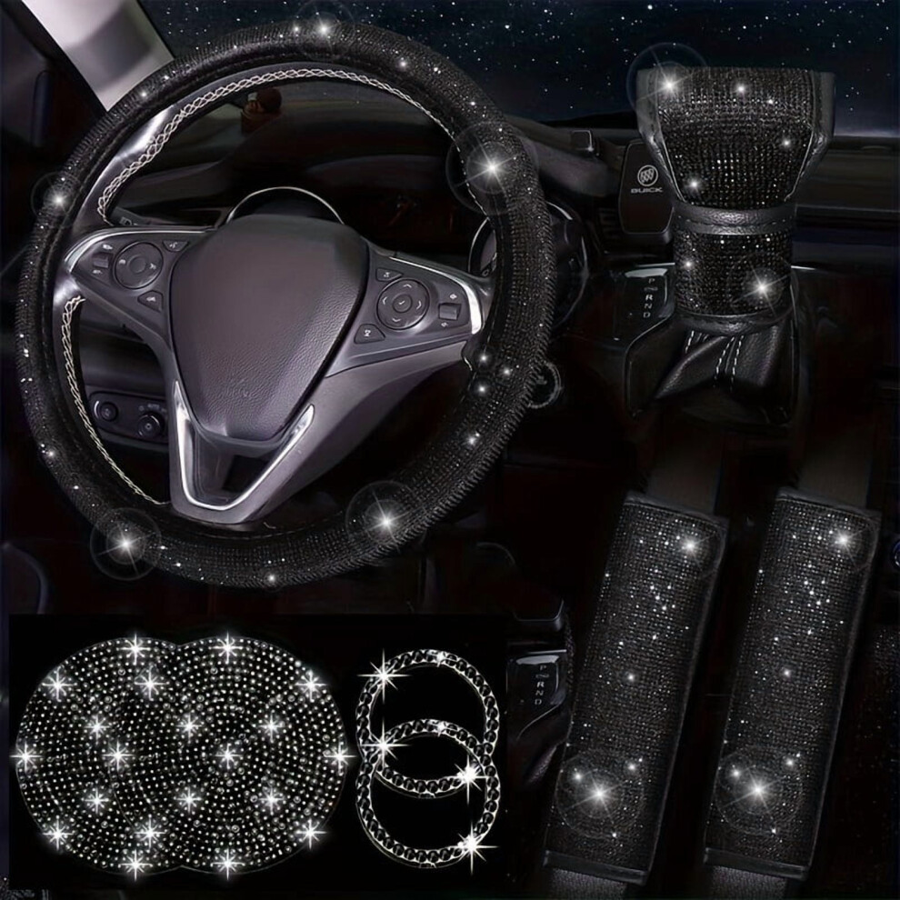 Shiny Rhinestone Car Interior Decor 8Pcs Set Â Stylish All-Season Vehicle Accessories, Compatible With Most Cars 9422877459315