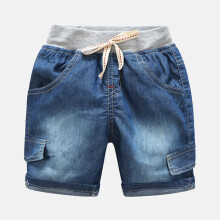 AWZXDE Boys Denim Shorts For Boys Casual Summer 5 Inch Shorts Comfortable Stretchable Lightweight For Toddler Kids Dark Blue,3-4 Years