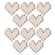 10Pcs Heart Shape Rhinestone Metal Buttons for Sweaters Clothing Closure 1.8x1.8in