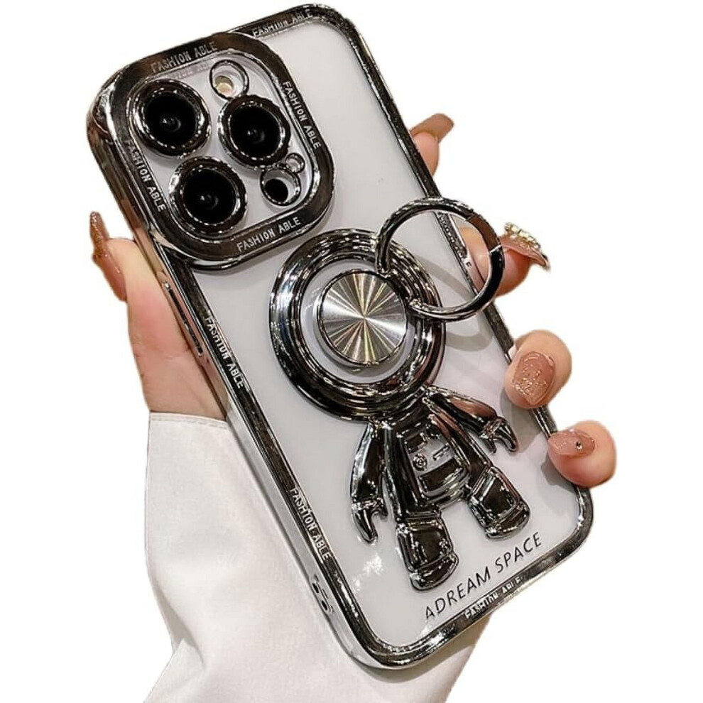 Electroplated Astronaut Ring Phone Case With Invisible 9023022204462