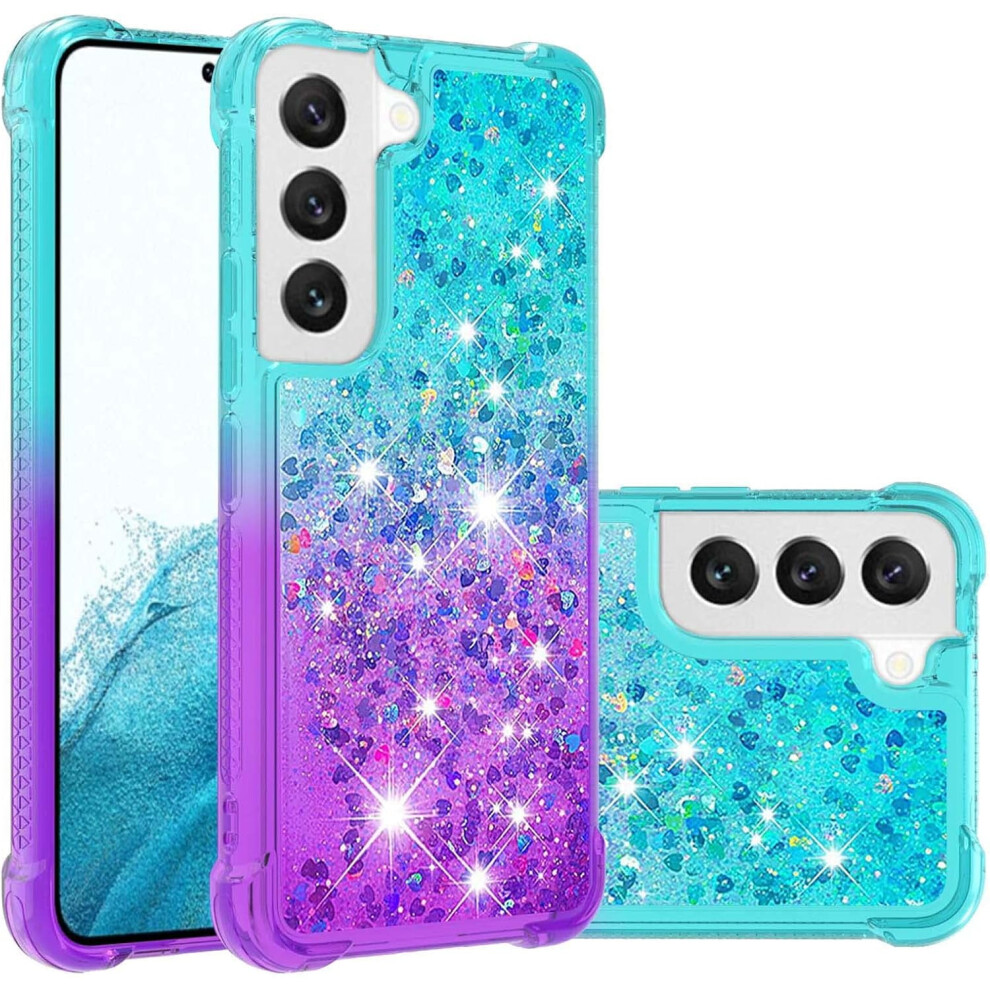 Liquid Glitter Clear Tpu Case For Samsung Galaxy S23 Plus – Shockproof, Anti-Scratch, Soft, Gradient Blue 9181073382284