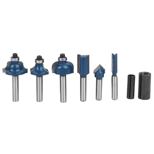 Precise Cutting Router Bit Set High Cutting Efficiency Smooth Rotation Woodworking Tools Multi Purpose Use Universal Shank Easy Storage Carbide