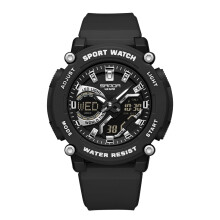 Orologio tattico da uomo: analogico/digitale, impermeabile fino a 50 metri, retroilluminazione a LED, cronometro, sveglia, conto alla rovescia –