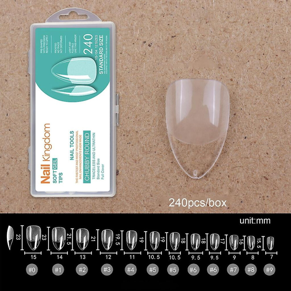 Half Matte False Nail Coffin Artificial Nails False Nail Tips Almond Nail Tips