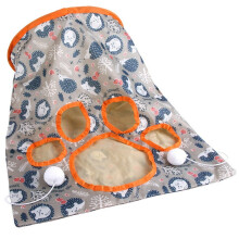 Cat Cave Tunnel Crinkle Sleeping Bag with Mouse Toy