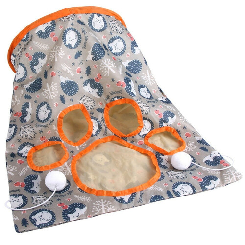 Cat Cave Tunnel Crinkle Sleeping Bag with Mouse Toy