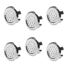 6-Pcs Sink Basin Overflow Covers, Plastic Round Hole Drain Caps, Compatible with Standard Kitchen Sinks