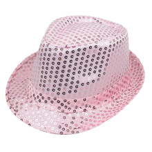 Cappello a cilindro da uomo con paillettes per carnevale AWZXDE, accessorio per feste festive, colore rosa