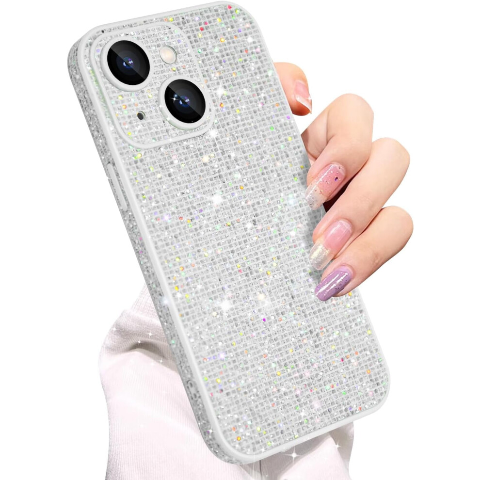 Compatible With Iphone 14 Glitter Case Â Slim, Shockproof, Camera Lens Protection, Bling Sparkle Cover For 6.1" Iphone 14 (White) White 9422877465590