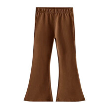 Effen flared legging voor meisjes, elastische hoge taille, flared yogabroek met zakken.