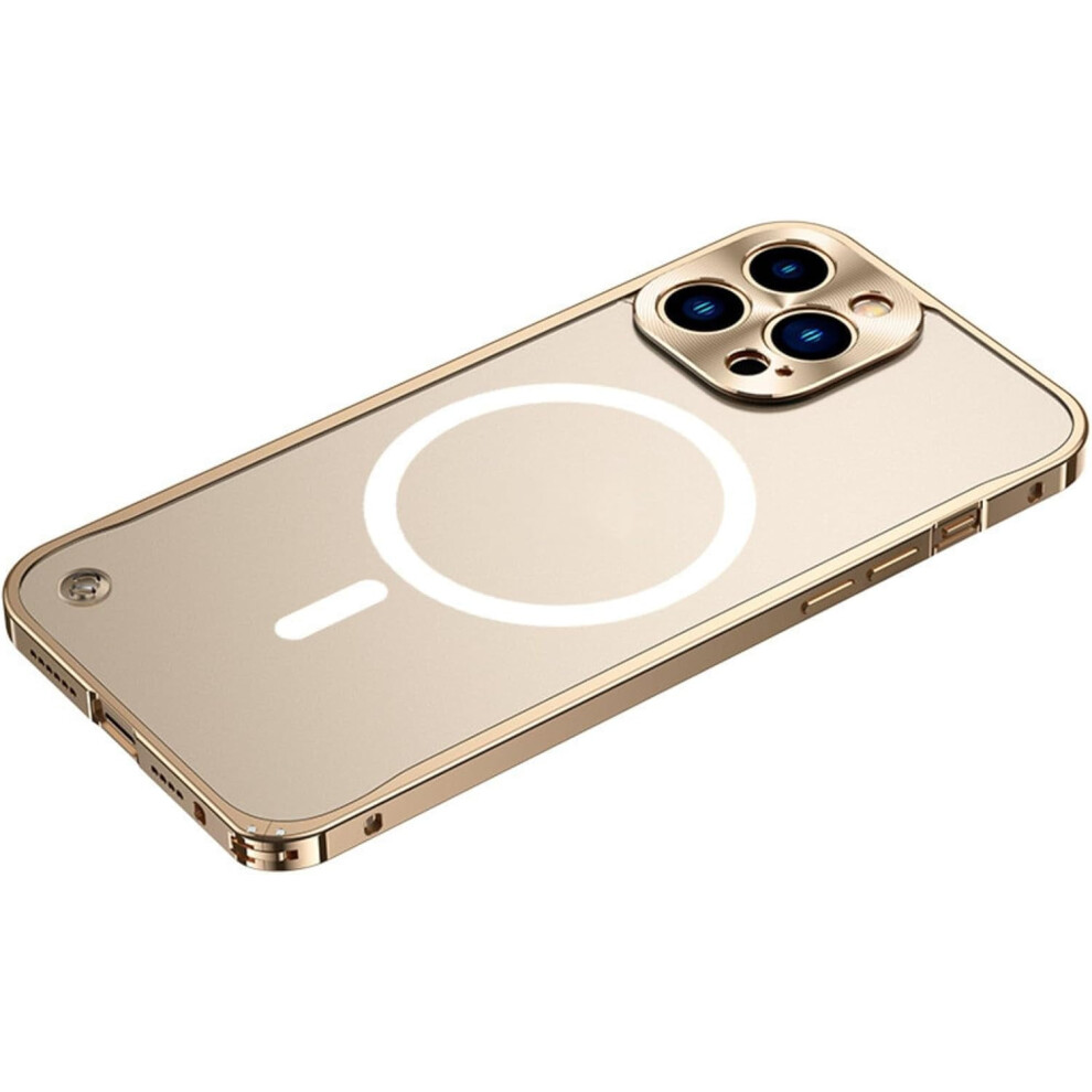 Iphone 14 Pro Max Metal Magsafe Case Â Frosted Clear Back, Magnetic Adsorption, Lens Protection, Compatible With Magsafe 9422877464777