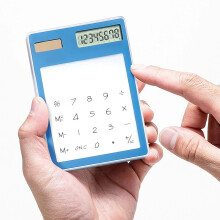 Mini Solar-Powered Pocket Calculator for Students – Transparent Basic Standard Desktop Calculator Compatible with All Standard Uses