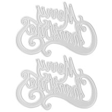 2er-Pack Stanzformen aus verchromtem Metall für Scrapbooking, Kartenherstellung und Weihnachtsbastelarbeiten