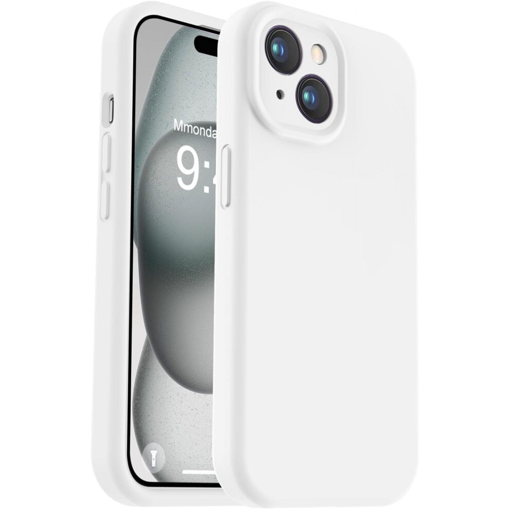 Compatible With Iphone 15 Case – Upgrade Defender Liquid Silicone, Enhanced Camera Protection, Soft Microfiber Lining, Shockproof – White 9422877464623