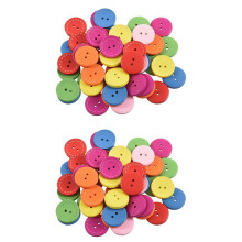 100 stk. blandede huller træknapper til scrapbooking, 25 mm (1 tomme) i diameter