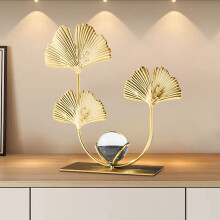 Escultura em metal com folha dourada e base em formato de bola de cristal, estátua de mesa em estilo Art Déco para decoração de escritório em