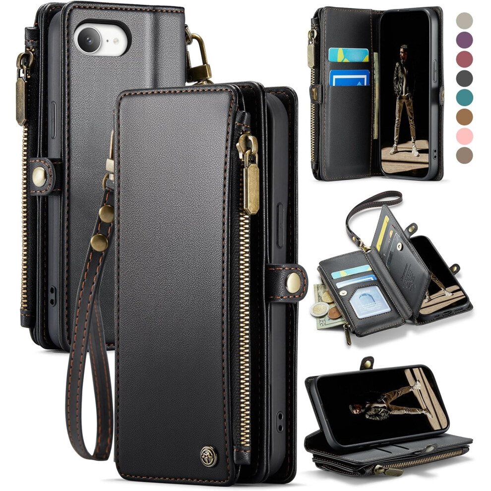 Rfid-Blocking Pu Leather Wallet For Iphone 16E Â Black 975221267757