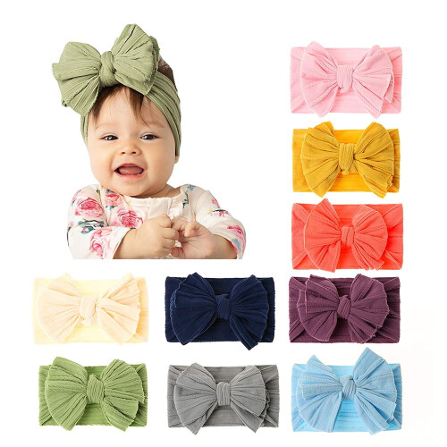 Baby Big Hair Bowl Head Wrap, Πλεκτά Κορδόνια με Κόμπους από Τουρμπάνι, Μαλακές Ελαστικές 1