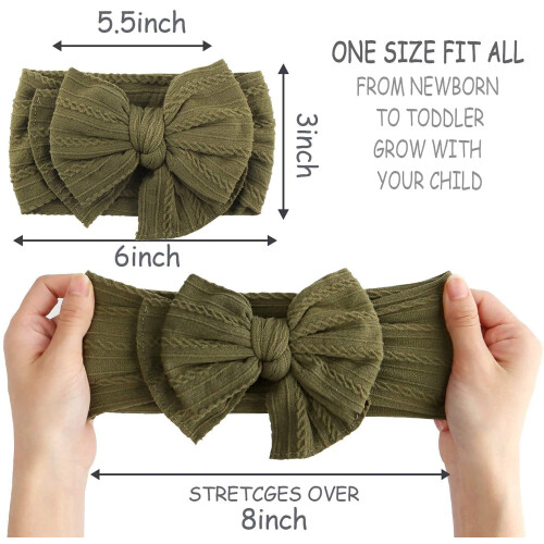 Baby Big Hair Bowl Head Wrap, Πλεκτά Κορδόνια με Κόμπους από Τουρμπάνι, Μαλακές Ελαστικές 2