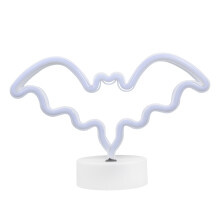 2Pcs Pink Bat Shaped Neon Night Lamp USB LED Decorative Table Light