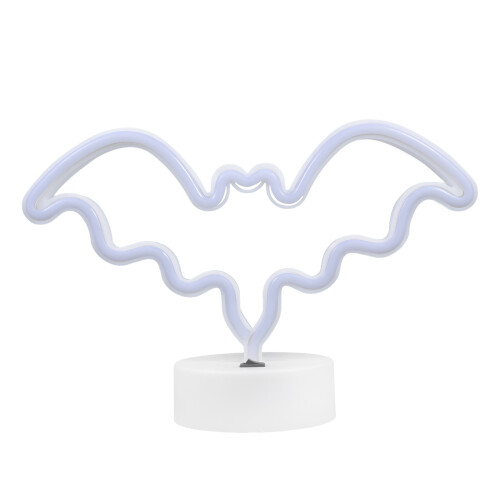 2Pcs Pink Bat Shaped Neon Night Lamp USB LED Decorative Table Light