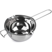 Casserole à bain-marie en acier inoxydable pour faire fondre le chocolat, les bonbons et fabriquer des bougies (acier 18/8, capacité de 2 tasses,