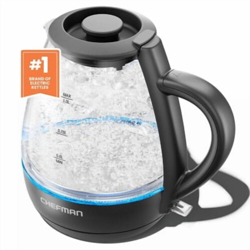 Electric Kettle Black 1L 1500W with Auto Shutoff