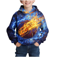 Moletom com capuz infantil masculino com estampa 3D divertida, manga comprida, estilo pulôver, roupa esportiva casual para crianças de 3 a 13 anos,