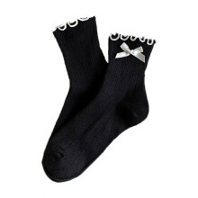 Chaussettes élégantes à nœud papillon pour femmes AWZXDE, style Mary Jane, respirantes et douces, roses.