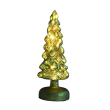 LED-beleuchteter Glas-Weihnachtsbaum mit warmweißen Lichtern – batteriebetrieben, kompatibel mit Weihnachtsdekoration