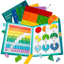 Magnetic Fraction Educational Puzzle Fraction Tiles and Circles, Equip Magnetic Score Disk Demonstrator