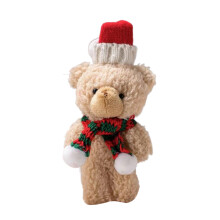 Urso de pelúcia fofo de Natal, urso macio e aconchegante com gorro de Papai Noel, decoração de bolo, casamento, presente, lembrancinha de festa (C)