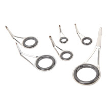 Kit de réparation de 6 anneaux guides en acier inoxydable et céramique pour cannes à pêche
