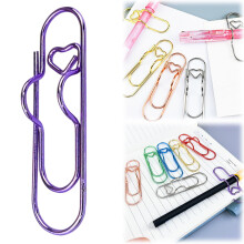 Ensemble de 2 pinces à stylo et marque-pages en forme de cœur – Trombone en métal