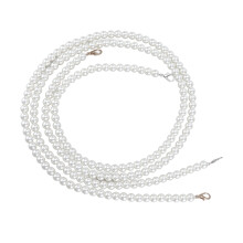 Round Imitated Pearl Handle Reusable Bag Accessory Imitation Pearl Bead Purse Chain Adjustable Length Strap Easy Install Bag Accessory Elegant