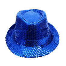 AWZXDE Sprankelende cowboypet met pailletten voor podiumshows en dansevenementen, blauw