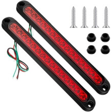 Rücklichtleiste für Anhänger, 10 Zoll, 15 LEDs, rote Abdeckung, 2 Stück