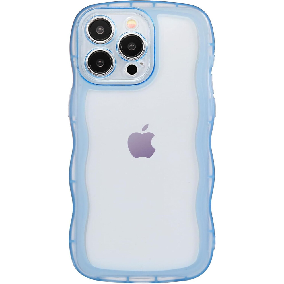 Soft Transparent Tpu Phone Case For Iphone 12 Pro 6.1", Wavy Edges, Precise Camera Cutout, Shockproof Â Blue 9422877949304