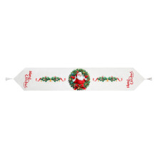 Chemin de table de Noël, imprimé numérique, pompons doux