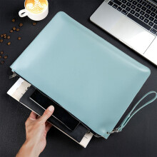 Leather document bag briefcase with zipper and waterproof