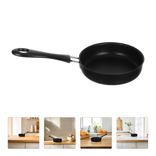 Induction Hob Mini Frying Pan Non-Stick Round Black 1 Set